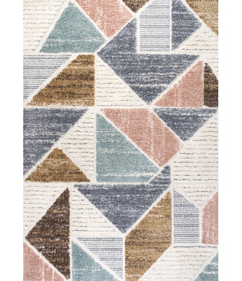 Aileen Geometric Scandi Colorblock Carved Multi 3 ft. x 5 ft. Area Rug