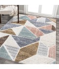 Aileen Geometric Scandi Colorblock Carved Multi 3 ft. x 5 ft. Area Rug