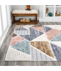 Aileen Geometric Scandi Colorblock Carved Multi 3 ft. x 5 ft. Area Rug