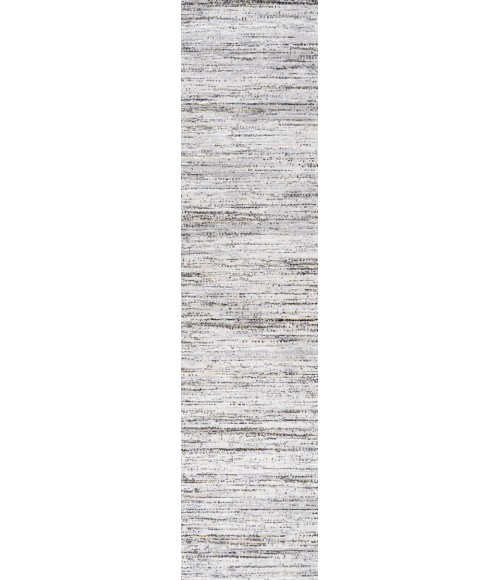 SILK ORCHID Area Rug Loom Modern Strie' Gray/Black 2 ft. x 8 ft. Runner Rug