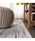 SILK ORCHID Area Rug Loom Modern Strie' Gray/Black 2 ft. x 8 ft. Runner Rug