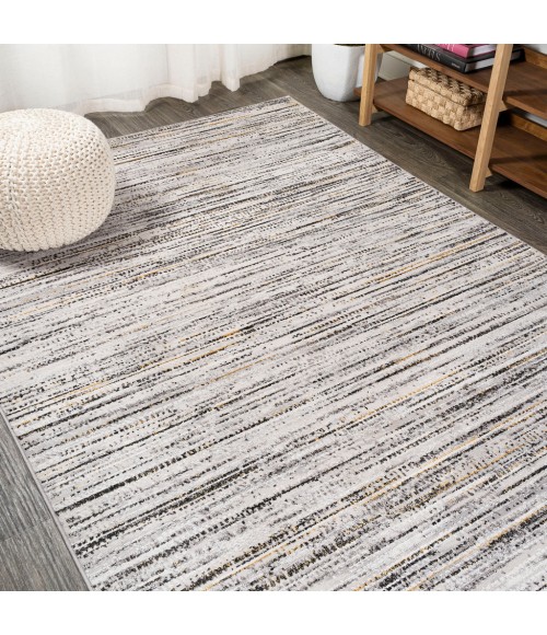 SILK ORCHID Area Rug Loom Modern Strie' Gray/Black 3 ft. x 5 ft. Area Rug