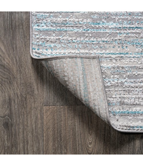 SILK ORCHID Area Rug Loom Modern Strie' Gray/Turquoise 3 ft. x 5 ft. Area Rug