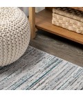 SILK ORCHID Area Rug Loom Modern Strie' Gray/Turquoise 3 ft. x 5 ft. Area Rug