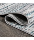 SILK ORCHID Area Rug Loom Modern Strie' Gray/Turquoise 2 ft. x 10 ft. Runner Rug