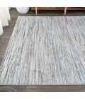 SILK ORCHID Area Rug Loom Modern Strie' Gray/Turquoise 3 ft. x 5 ft. Area Rug
