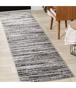 Jonathany Silk Orchid SOR200C Black/Gray Area Rug 2 ft. X 8 ft. Runner