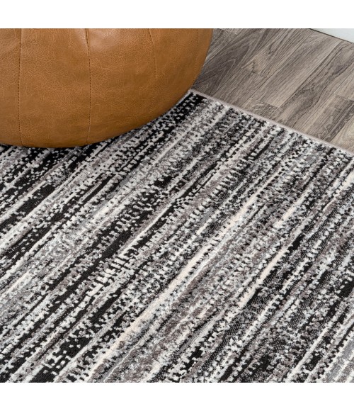 Loom Modern Strie' Black/Gray 4 ft. x 6 ft. Area Rug