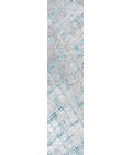 Slant Modern Abstract Gray/Turquoise 2 ft. x 10 ft. Runner Rug