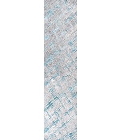 Jonathany Silk Orchid SOR201A Gray/Turquoise Area Rug 2 ft. X 10 ft. Runner
