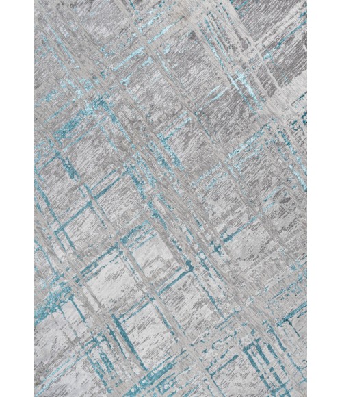Slant Modern Abstract Gray/Turquoise 3 ft. x 5 ft. Area Rug