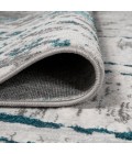 Slant Modern Abstract Gray/Turquoise 2 ft. x 10 ft. Runner Rug
