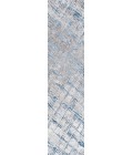 Slant Modern Abstract Gray/Blue 2 ft. x 8 ft. Runner Rug
