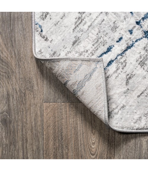 Slant Modern Abstract Gray/Blue 8 ft. x 10 ft. Area Rug
