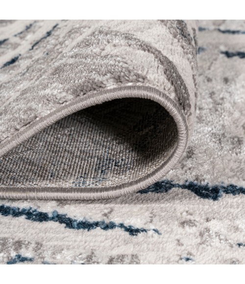 Slant Modern Abstract Gray/Blue 8 ft. x 10 ft. Area Rug