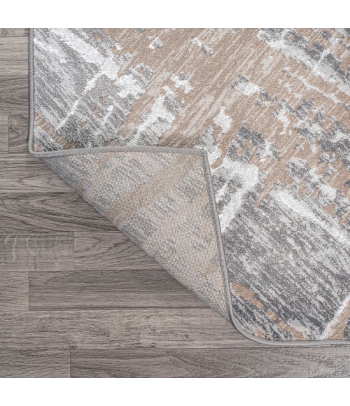 SILK ORCHID Area Rug Slant Modern Abstract Beige/Gray 8 ft. x 10 ft. Area Rug
