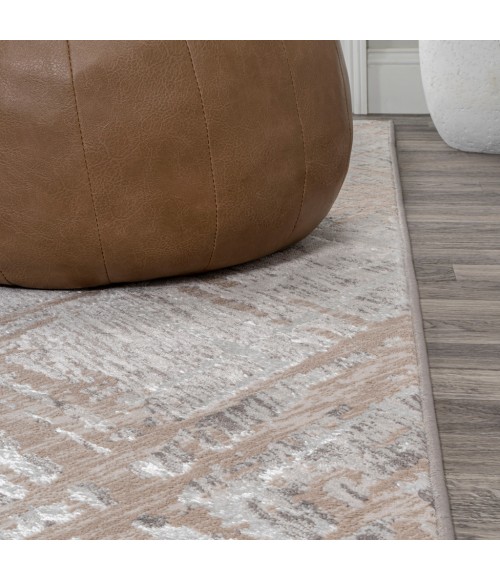 SILK ORCHID Area Rug Slant Modern Abstract Beige/Gray 8 ft. x 10 ft. Area Rug