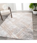 SILK ORCHID Area Rug Slant Modern Abstract Beige/Gray 8 ft. x 10 ft. Area Rug