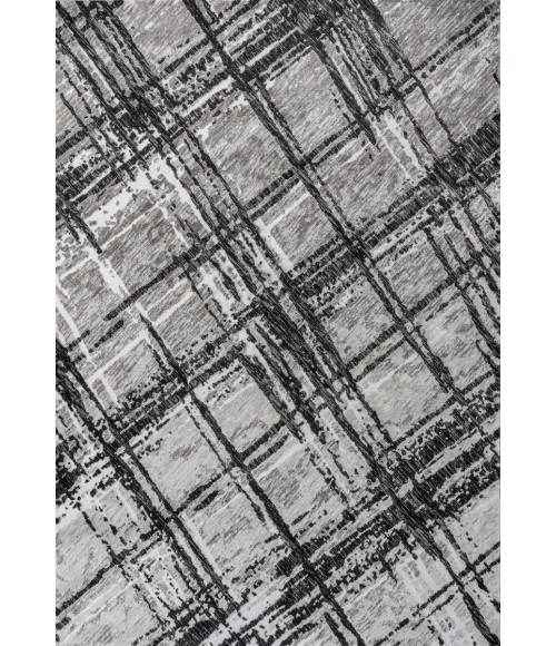 Slant Modern Abstract Black/Gray 3 ft. x 5 ft. Area Rug