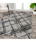 Slant Modern Abstract Black/Gray 3 ft. x 5 ft. Area Rug