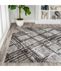 Slant Modern Abstract Black/Gray 3 ft. x 5 ft. Area Rug