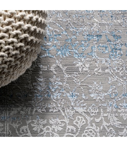 SILK ORCHID Area Rug Tidal Modern Strie' Gray/Blue 4 ft. x 6 ft. Area Rug