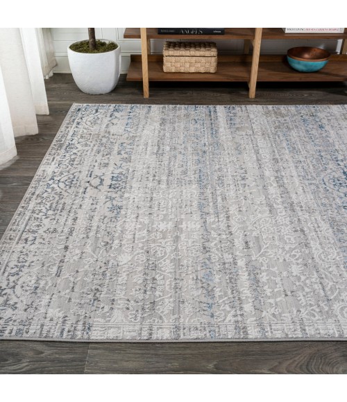 SILK ORCHID Area Rug Tidal Modern Strie' Gray/Blue 4 ft. x 6 ft. Area Rug