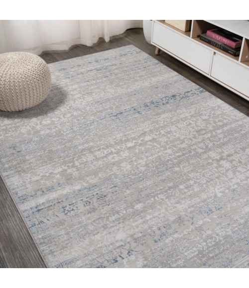 SILK ORCHID Area Rug Tidal Modern Strie' Gray/Blue 4 ft. x 6 ft. Area Rug
