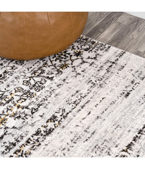 SILK ORCHID Area Rug Tidal Modern Strie' Ivory/Black 3 ft. x 5 ft. Area Rug