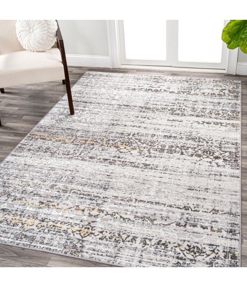 SILK ORCHID Area Rug Tidal Modern Strie' Ivory/Black 3 ft. x 5 ft. Area Rug