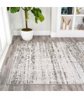 SILK ORCHID Area Rug Tidal Modern Strie' Ivory/Black 3 ft. x 5 ft. Area Rug