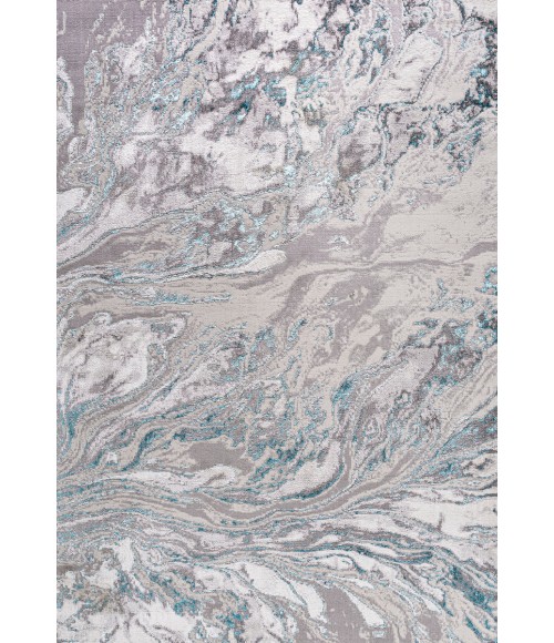 SILK ORCHID Area Rug Swirl Marbled Abstract Gray/Turquoise 4 ft. x 6 ft. Area Rug