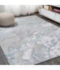 SILK ORCHID Area Rug Swirl Marbled Abstract Gray/Turquoise 4 ft. x 6 ft. Area Rug