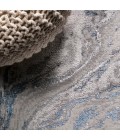 SILK ORCHID Area Rug Swirl Marbled Abstract Gray/Blue 4 ft. x 6 ft. Area Rug