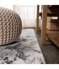 SILK ORCHID Area Rug Swirl Marbled Abstract Gray/Blue 2 ft. x 8 ft. Runner Rug