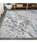 SILK ORCHID Area Rug Swirl Marbled Abstract Gray/Blue 4 ft. x 6 ft. Area Rug