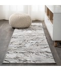 SILK ORCHID Area Rug Swirl Marbled Abstract Gray/Black 2 ft. x 10 ft. Runner Rug