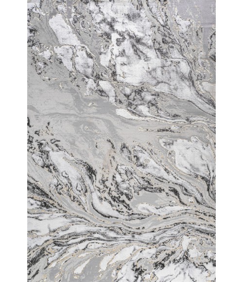 SILK ORCHID Area Rug Swirl Marbled Abstract Gray/Black 5 ft. x 8 ft. Area Rug