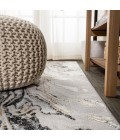 SILK ORCHID Area Rug Swirl Marbled Abstract Gray/Black 2 ft. x 10 ft. Runner Rug