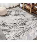 SILK ORCHID Area Rug Swirl Marbled Abstract Gray/Black 5 ft. x 8 ft. Area Rug