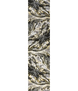 Jonathany Silk Orchid SOR203D Black/Yellow Area Rug 2 ft. X 8 ft. Runner