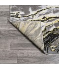 SILK ORCHID Area Rug Swirl Marbled Abstract Black/Yellow 2 ft. x 8 ft. Runner Rug