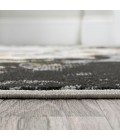 SILK ORCHID Area Rug Swirl Marbled Abstract Black/Yellow 2 ft. x 8 ft. Runner Rug