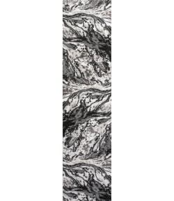 Jonathany Silk Orchid SOR203E Black/Ivory Area Rug 2 ft. X 8 ft. Runner