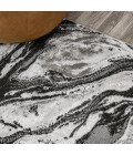 SILK ORCHID Area Rug Swirl Marbled Abstract Black/Ivory 3 ft. x 5 ft. Area Rug