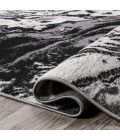 SILK ORCHID Area Rug Swirl Marbled Abstract Black/Ivory 2 ft. x 8 ft. Runner Rug
