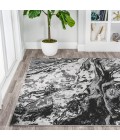SILK ORCHID Area Rug Swirl Marbled Abstract Black/Ivory 3 ft. x 5 ft. Area Rug