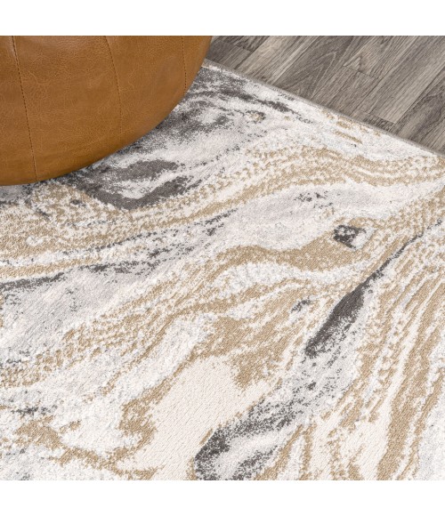 Swirl Marbled Abstract Beige/Ivory 5 ft. x 8 ft. Area Rug