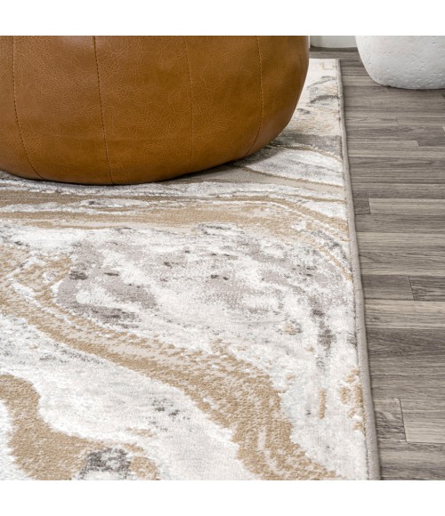 Swirl Marbled Abstract Beige/Ivory 5 ft. x 8 ft. Area Rug