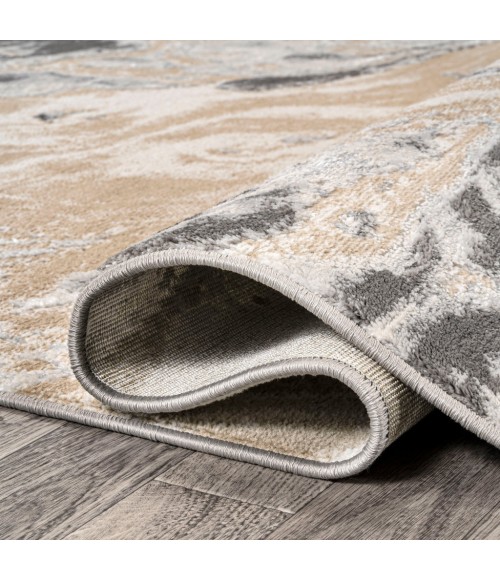 Swirl Marbled Abstract Beige/Ivory 2 ft. x 8 ft. Runner Rug